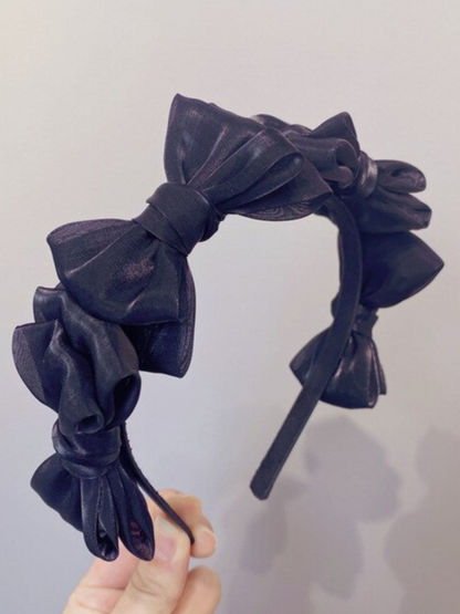 All Dressed Up Black Bows Tulle Headband