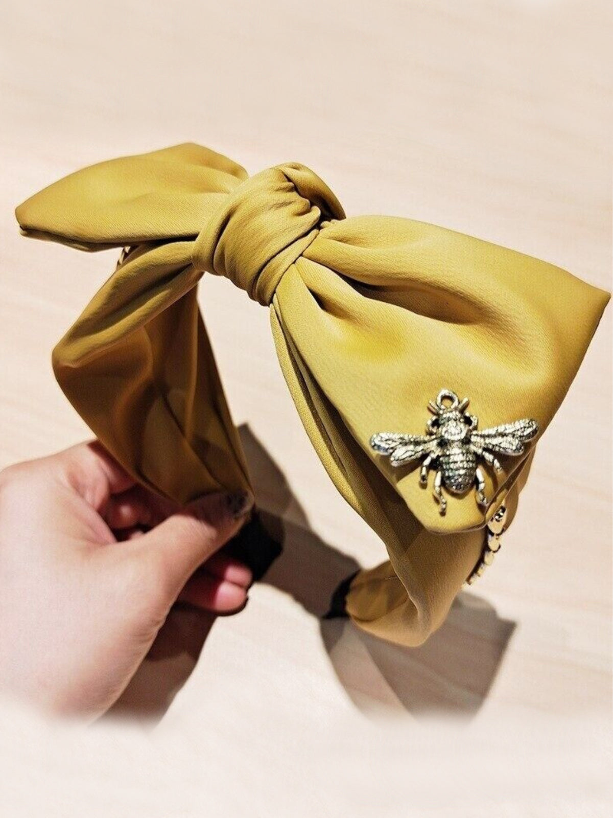 All That Ritz Bow and Chain Satin Headband