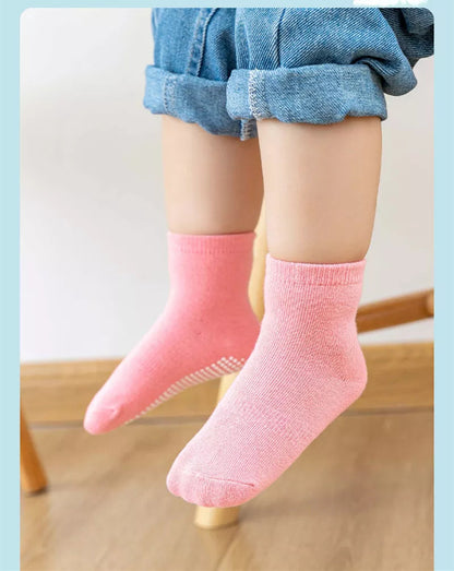 6 Pairs/Lot Kids Anti-slip Cotton Socks - Spring/Autumn