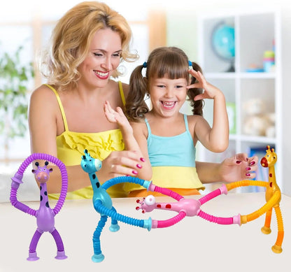 4-Piece Telescopic Suction Cup Giraffe Toy Set