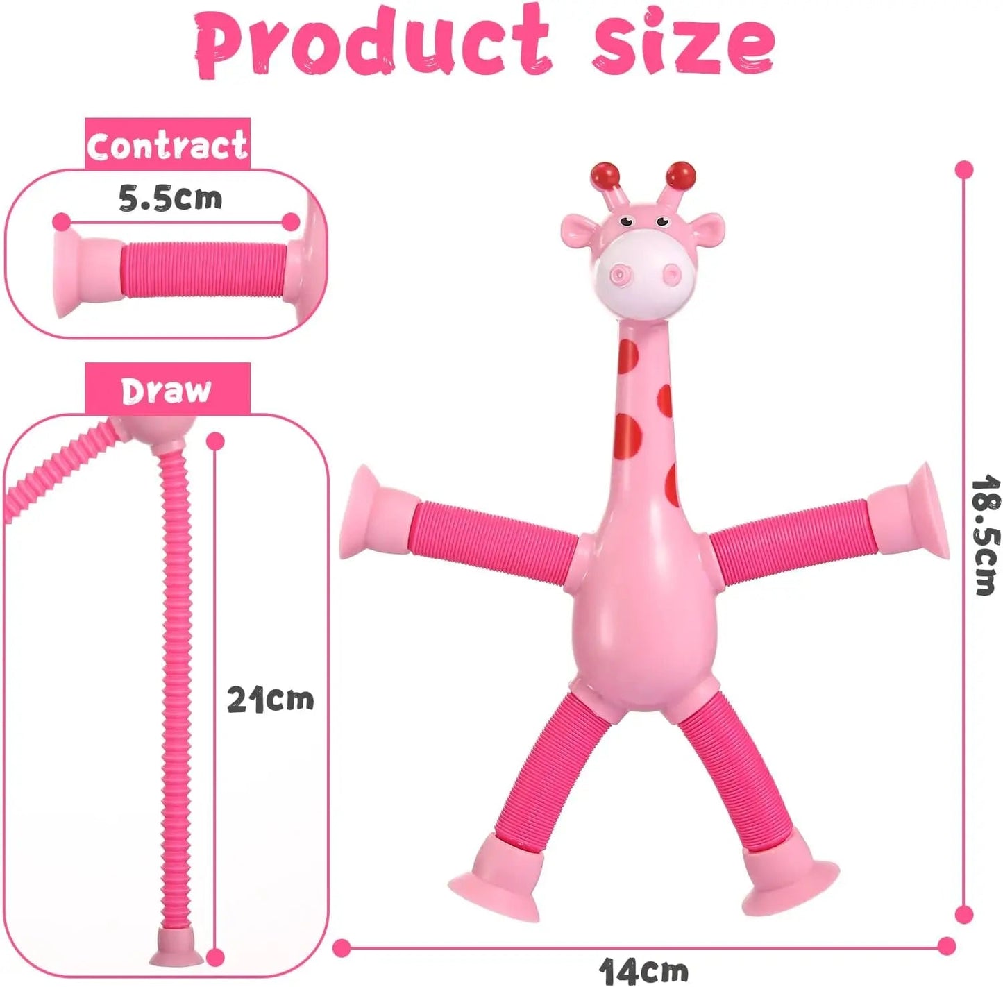 4-Piece Telescopic Suction Cup Giraffe Toy Set