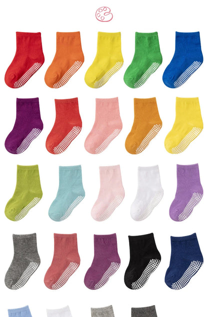 6 Pairs/Lot Kids Anti-slip Cotton Socks - Spring/Autumn