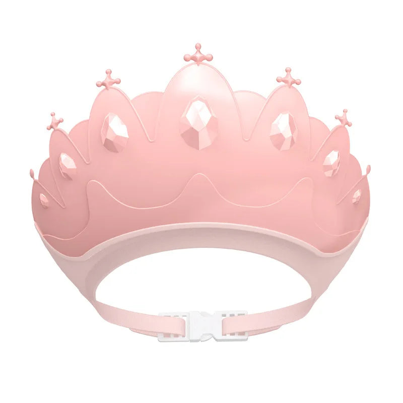 Adjustable Kids Shower Cap: Cartoon Crown Design