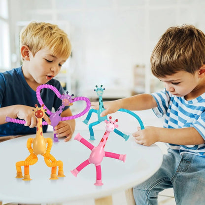 4-Piece Telescopic Suction Cup Giraffe Toy Set