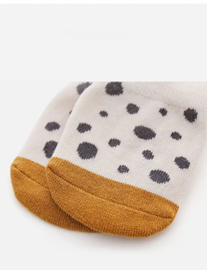 5 Pairs/Lot Anti-Slip Baby Socks with Cartoon Animal Print