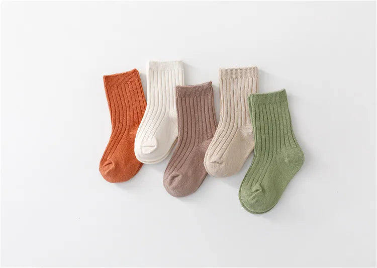 5 Pairs/lot Soft Cotton Blend Children's Socks