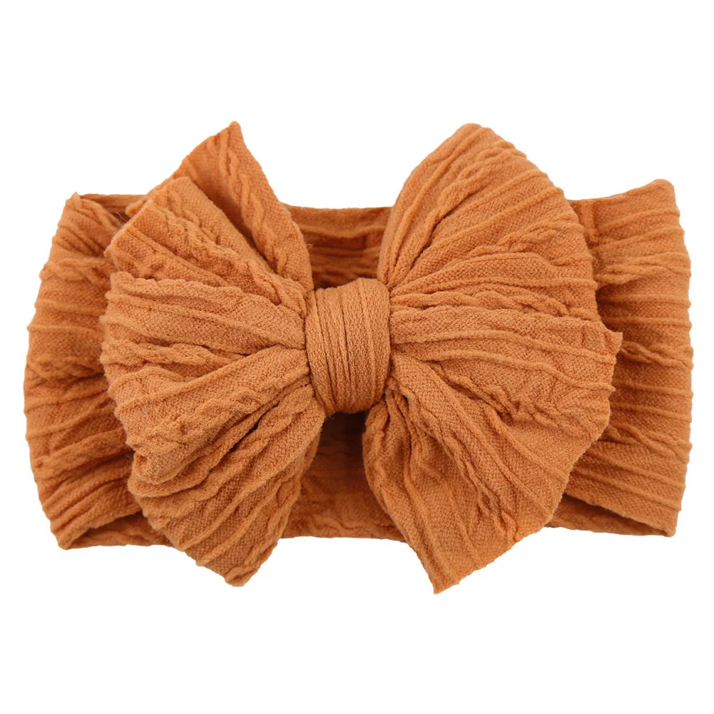 20Pcs Solid Cable Bow Baby Headbands