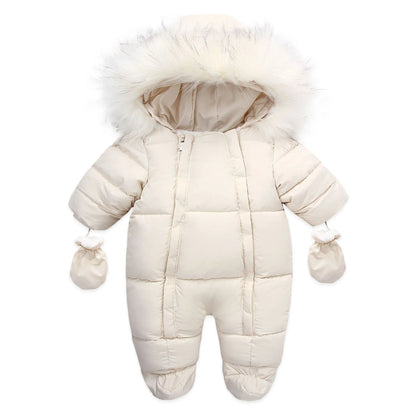 Winter Baby Jumpsuit: Warm Hooded Fleece Rompers