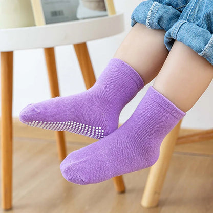 6 Pairs/Lot Kids Anti-slip Cotton Socks - Spring/Autumn