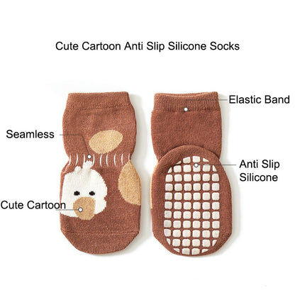 Anti Slip Floor Socks With Cute Cartoon  For Girls Boys