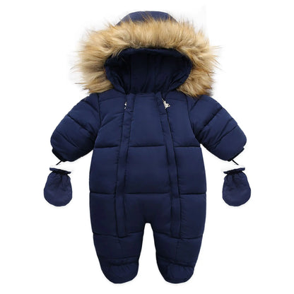 Winter Baby Jumpsuit: Warm Hooded Fleece Rompers