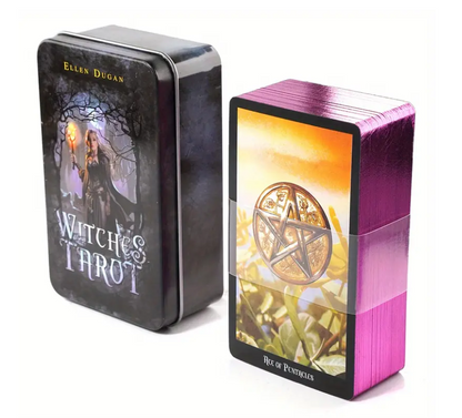 Witches Gilded Edge Tarot Cards Set With 78 Cards In Tin