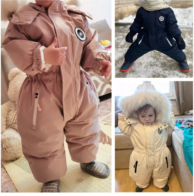 Winter Baby Jumpsuit: Warm Ski Suit for Boys and Girls