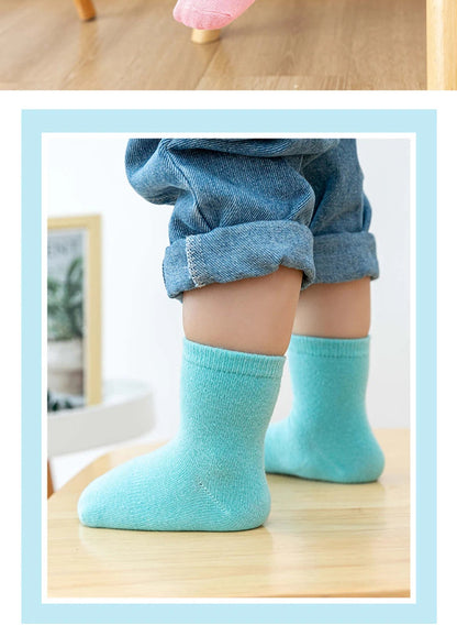 6 Pairs/Lot Kids Anti-slip Cotton Socks - Spring/Autumn