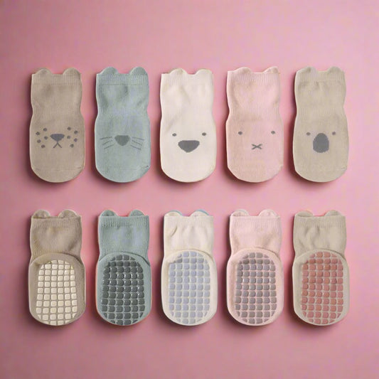 5 Pairs Anti-Slip Cartoon Baby Socks - Toddler Accessories