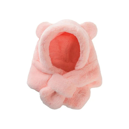 Winter Bear Hat Scarf: Faux Fur Kids' Beanies