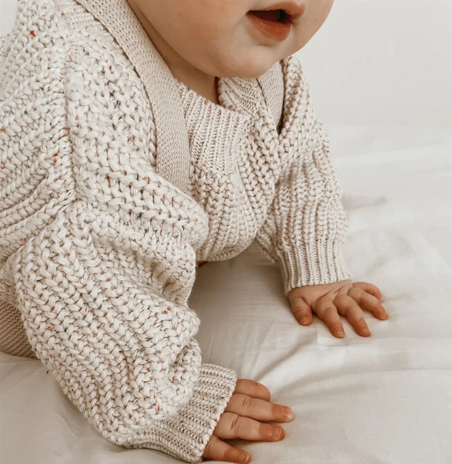 Winter Cotton Sweatersuit for Children - Casual Cable Knit Baby Sweater