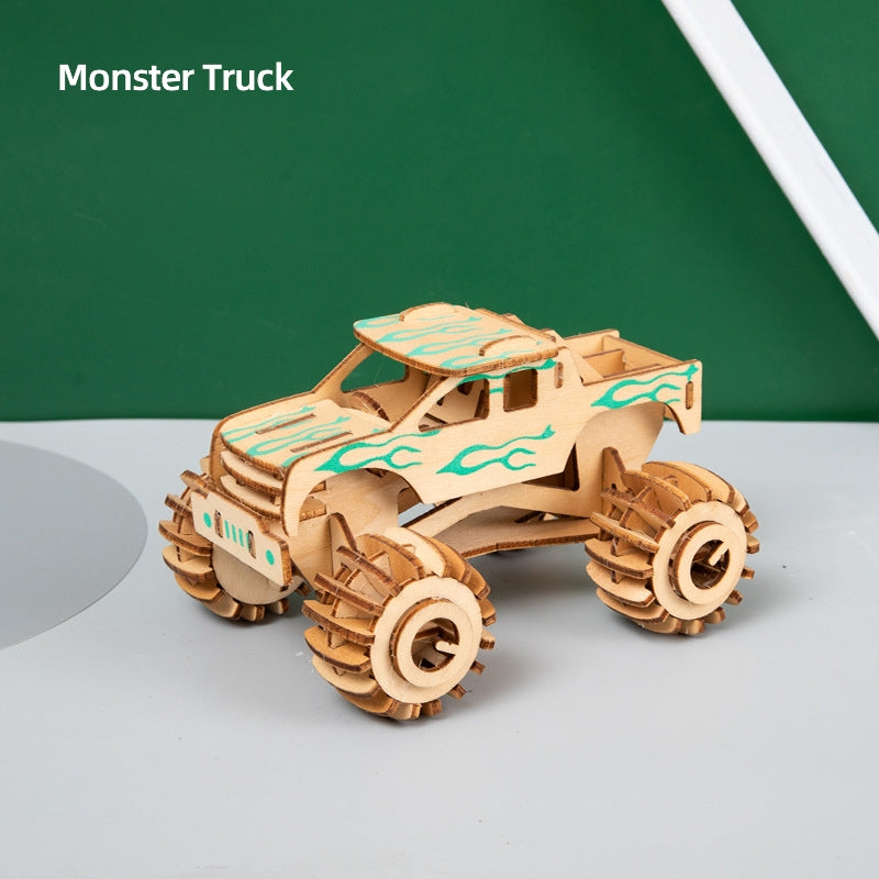 Wooden 3D Puzzle Car Educational Toy for Kids