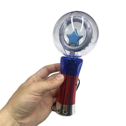 Wholesale LED Light-emitting Electroplating American Flag Color Rotating Ball Flash Stick