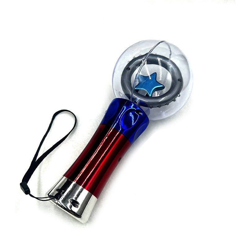 Wholesale LED Light-emitting Electroplating American Flag Color Rotating Ball Flash Stick