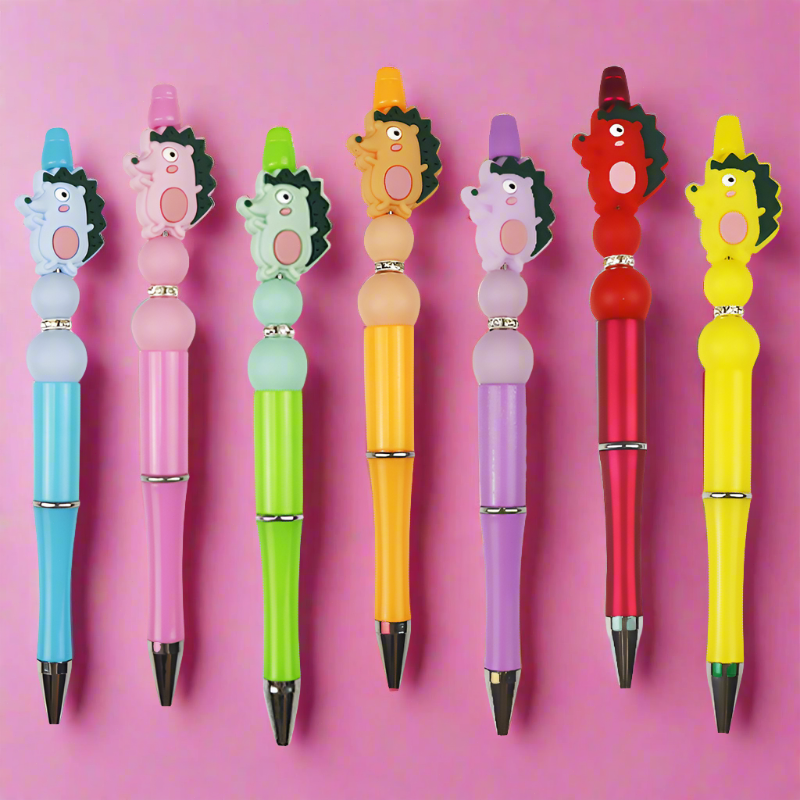 10pcs/pack DIY Handmade Cartoon Hedgehog Silicone Bead Pen