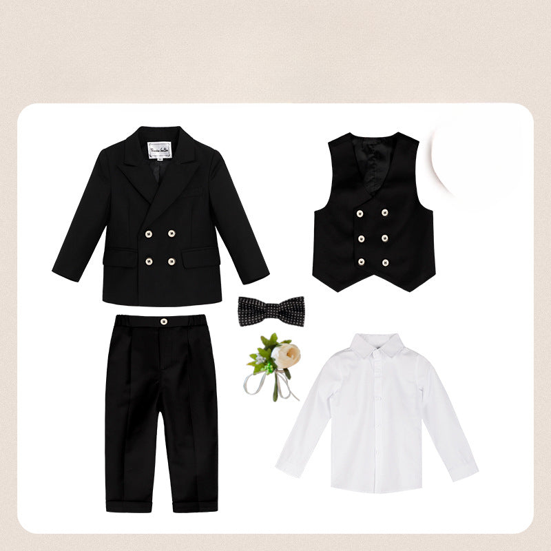 Wholesale of Boys' Polyester Solid Color Small Suit Sets