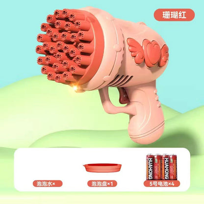 32-Hole Angel Bubble Gun Gatling Bubble Blaster