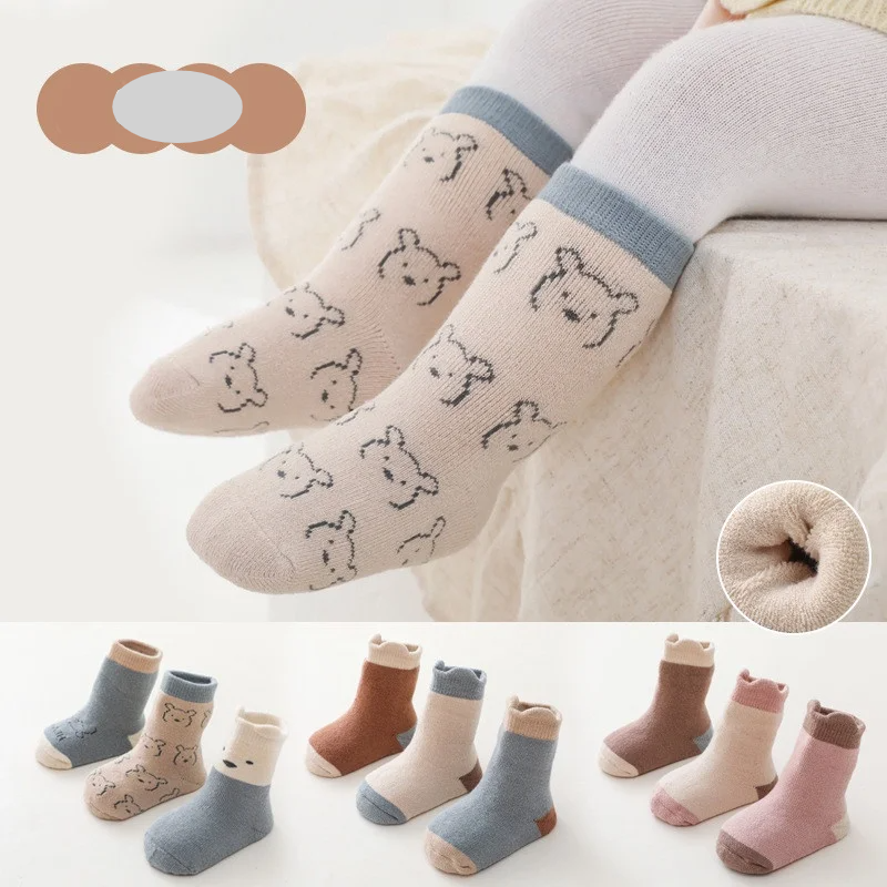 3 Pairs/Set Thick Warm Baby Socks in Autumn/Winter