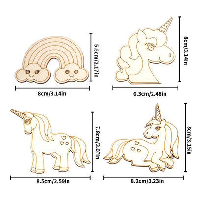 10pcs/set Unicorn Wooden DIY Painting Kit