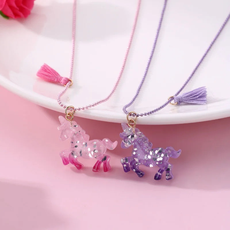 2Pcs/BFF Friendship Set Unicorn Necklace