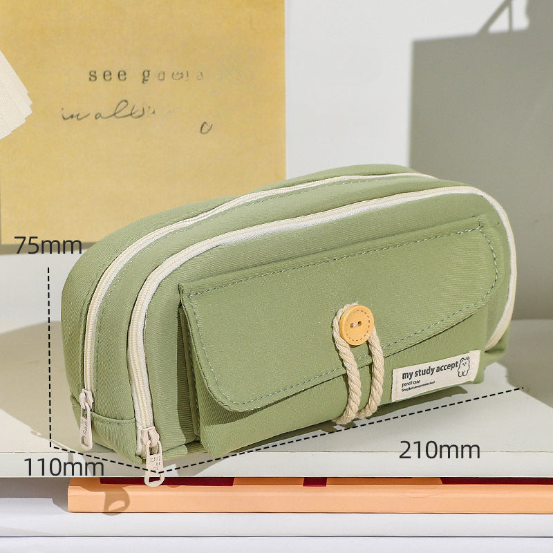 2024 Simple Large Capacity Canvas Pencil Case