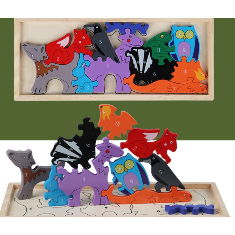 Wholesale of Children's Wooden Matching Puzzle Block Puzzle Toys