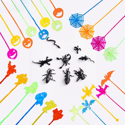 Wholesale Elastic Palm Spider Web Pumpkin Ghost Halloween Creative Trick Climbing Sticky Retractable Toys