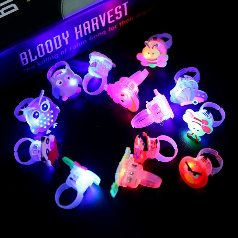 Wholesale Plastic Luminous Cartoon Rings