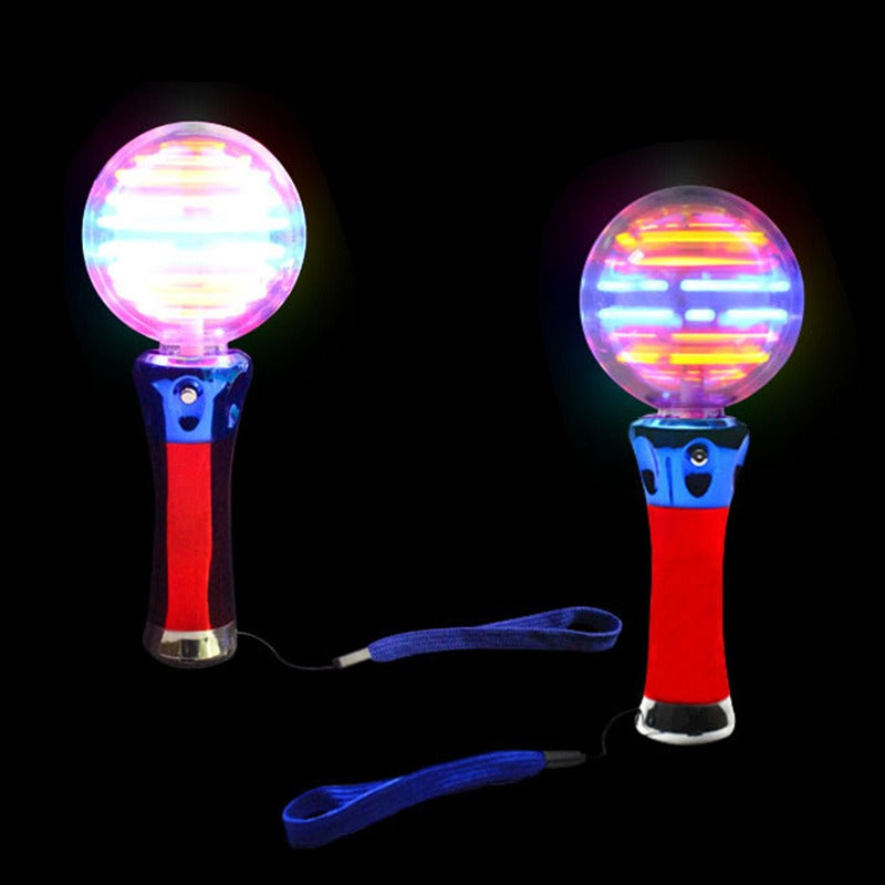 Wholesale LED Light-emitting Electroplating American Flag Color Rotating Ball Flash Stick