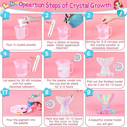 3D Mermaid Tail Crystal Growing and Painting Craft Kit