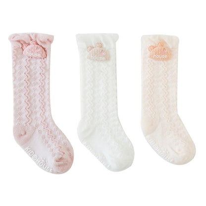 3-Pack Baby Kid Mesh Socks Summer Cartoon Pattern