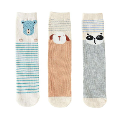 3-Pack Baby Kid Cartoon Knee High Stockings