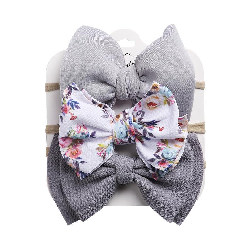 3 Packs Baby Girl Bowknot Decor Headbands