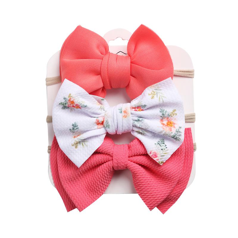 3 Packs Baby Girl Bowknot Decor Headbands