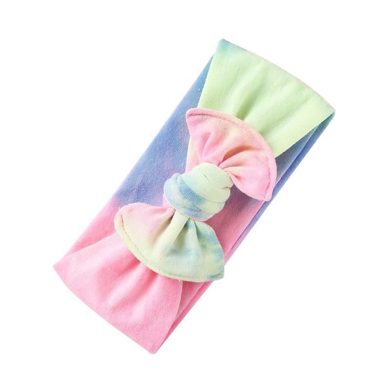 5 Pcs Baby Bow Decor Tie Dye Headbands