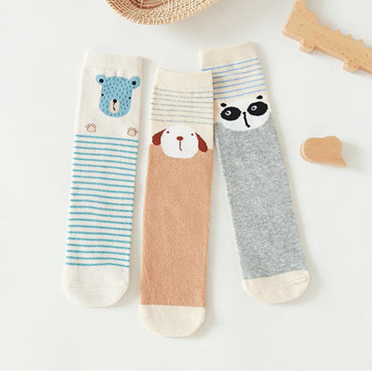 3-Pack Baby Kid Cartoon Knee High Stockings