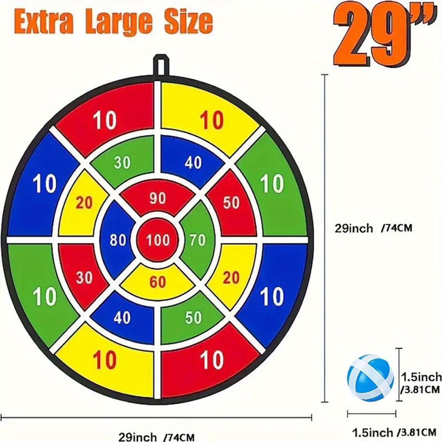 29" Large Dart Board Double-Sided Dart Board With Sticky Balls And Darts, Indoor/Outdoor Sport Fun Party Play Game Toys, Gifts For Boys Girls