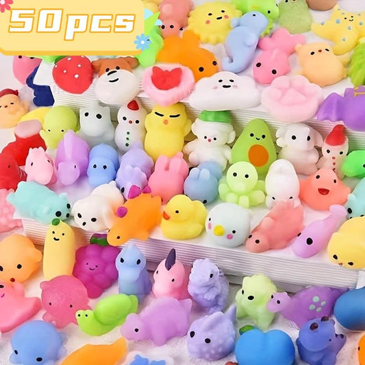 50pcs Kawaii Plasticine, Mochi Squishy Toys, Party Favors For Kids, Mini Stress Relief Toys For Christmas Party Favors, Classroom Prizes, Birthday Gifts, Goodie Bag Stuffers