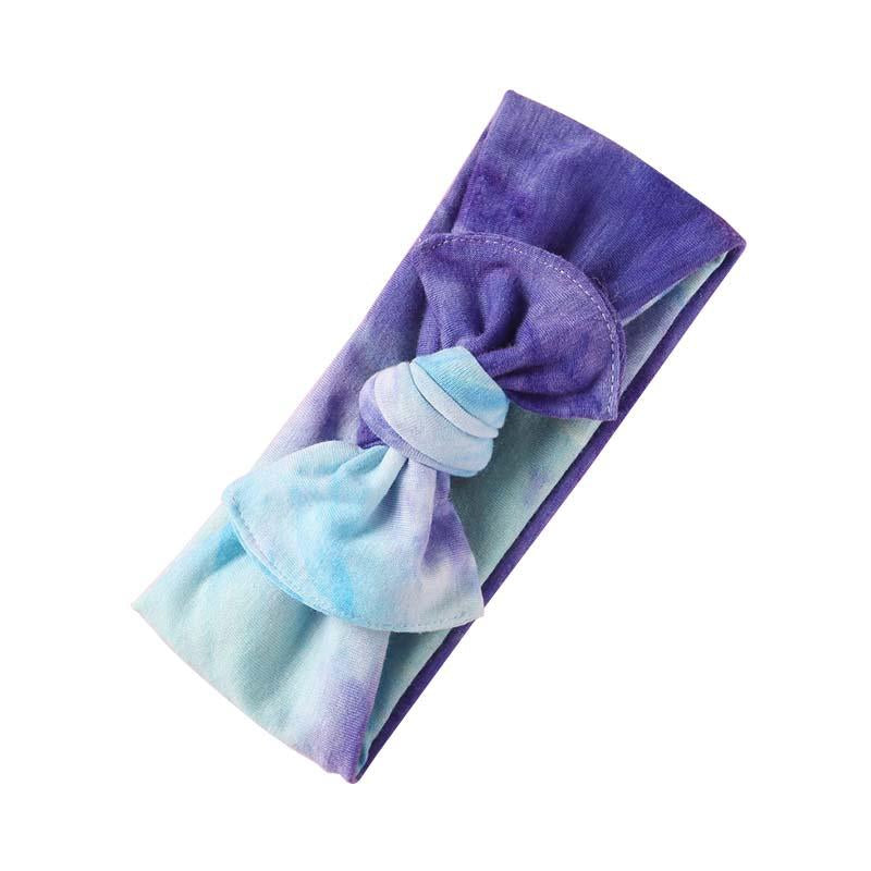 5 Pcs Baby Bow Decor Tie Dye Headbands