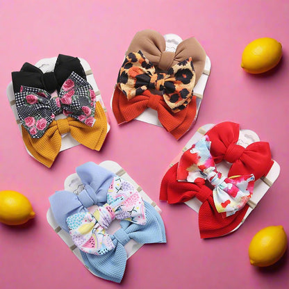 3 Packs Baby Girl Bowknot Decor Headbands