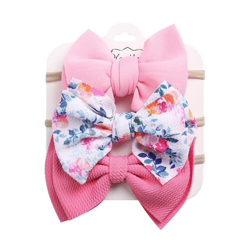 3 Packs Baby Girl Bowknot Decor Headbands