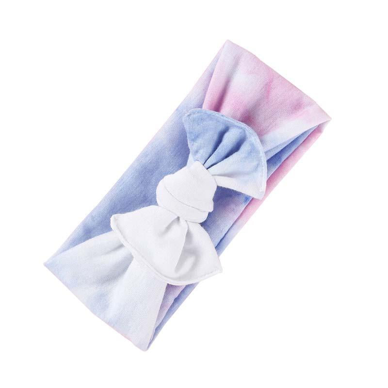 5 Pcs Baby Bow Decor Tie Dye Headbands