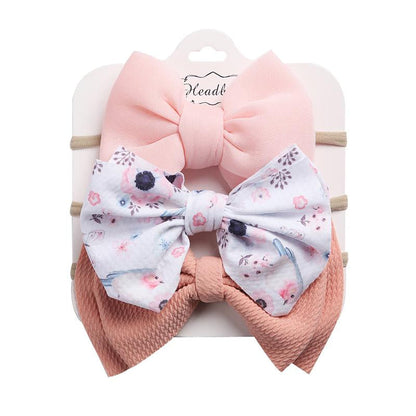 3 Packs Baby Girl Bowknot Decor Headbands