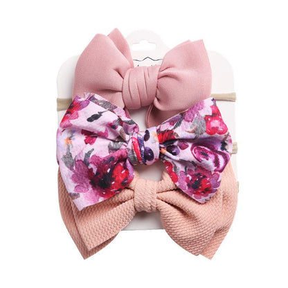 3 Packs Baby Girl Bowknot Decor Headbands